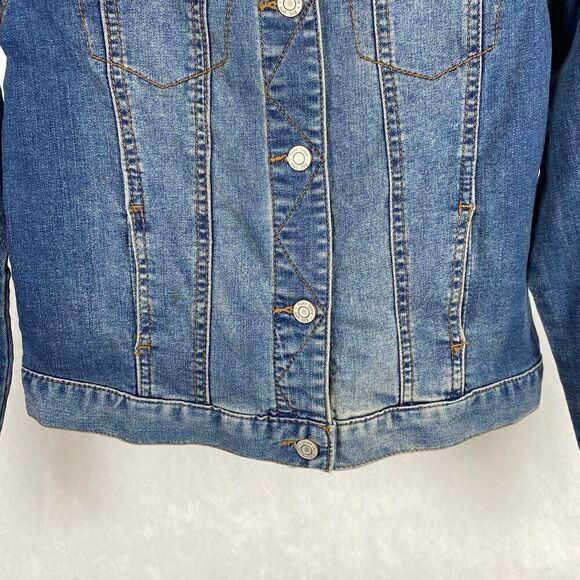 Mudd Girls Denim Jacket Size 16 Button Front Cropped - Picture 3 of 9